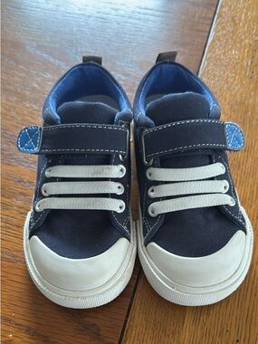 See Kai Run Navy and White Kids Velcro Sneakers